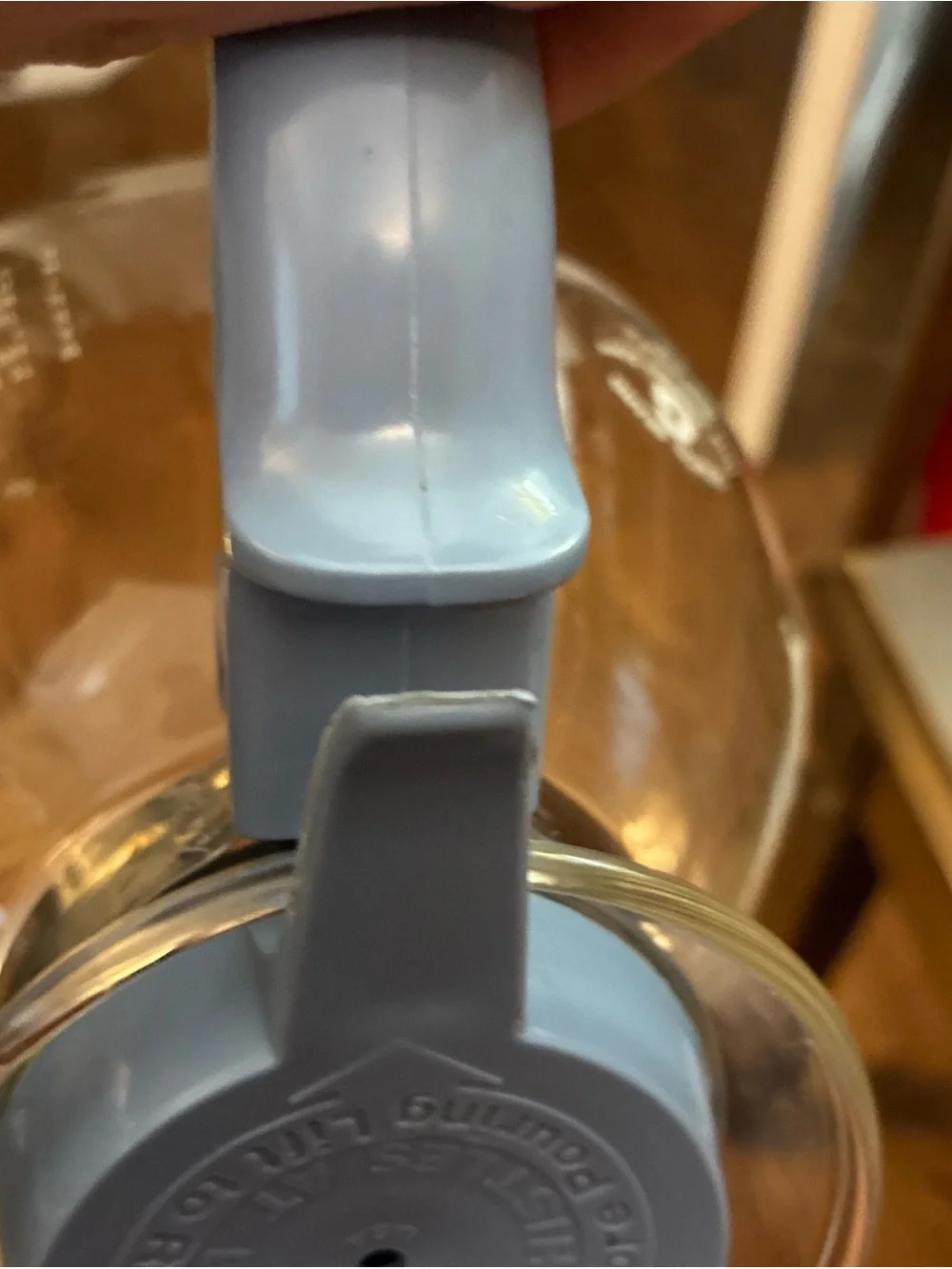 Retro Gemco The Whistler Glass Stovetop Coffee Tea Kettle Pot 8 Cup BLUE Handle